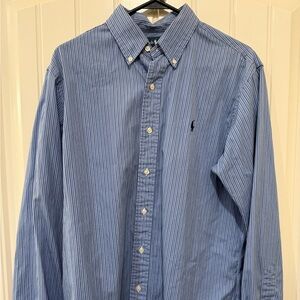 Ralph Lauren Classic Blue and White Striped Shirt